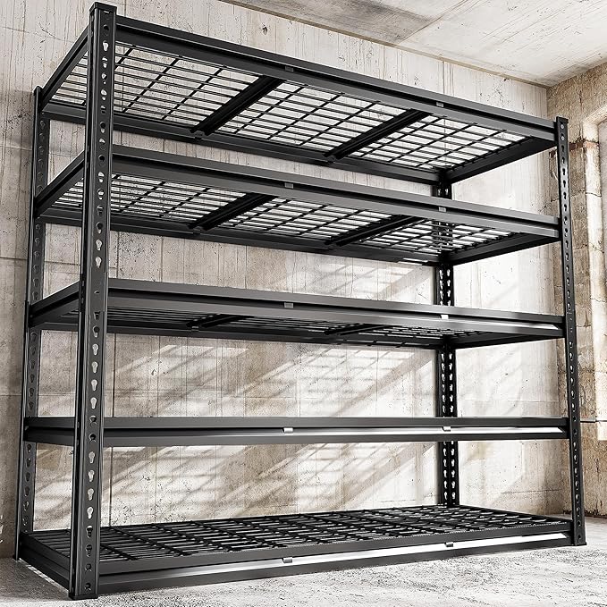 REIBII 48" W Garage Shelving 3000LBS Metal Shelving Heavy Duty Storage Shelves by REIBII