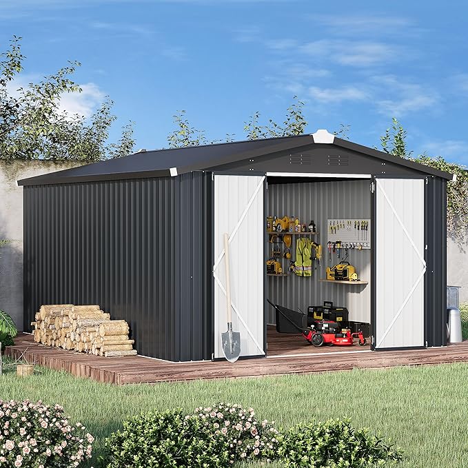 AECOJOY Shed 10' x 14' Storage Shed, Outdoor Storage Sheds & Outdoor Storage - Image 2