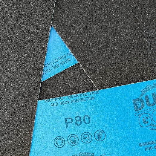 Dura-Gold Premium 80 Grit Wet or Dry Sandpaper Sheets, 5-1/2" x 9", Box of 15 - Image 3